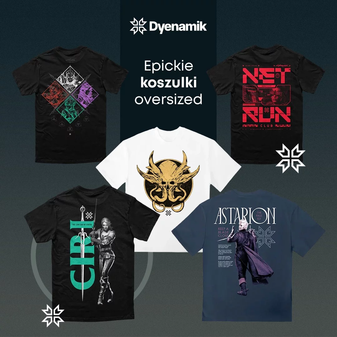 Dyenamik, Koszulki, ModaGeek, DlaGraczy, Wiedźmin, Cyberpunk2077, BaldursGate3, xzonepl