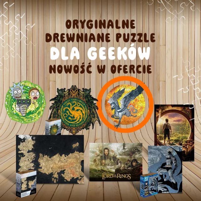 PuzzleDrewniane, WładcaPierścieni, GraOTron, HarryPotterPolska, BatmanPolska, EnjoyTheWood, GadżetyDlaGeeka, xzonepl