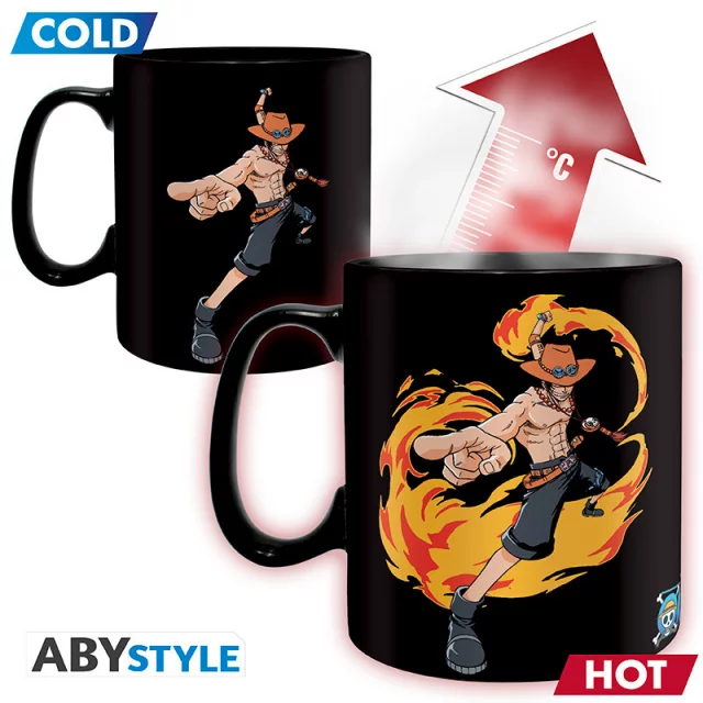 Hrnek One PIece - Luffy & Ace (měnící se) - Anime