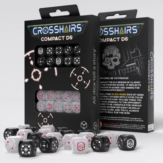Kostky Crosshairs Compact - Beige & Olive (20 ks) dupl