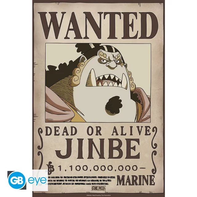 Plakát One Piece - Wanted Jinbe dupl