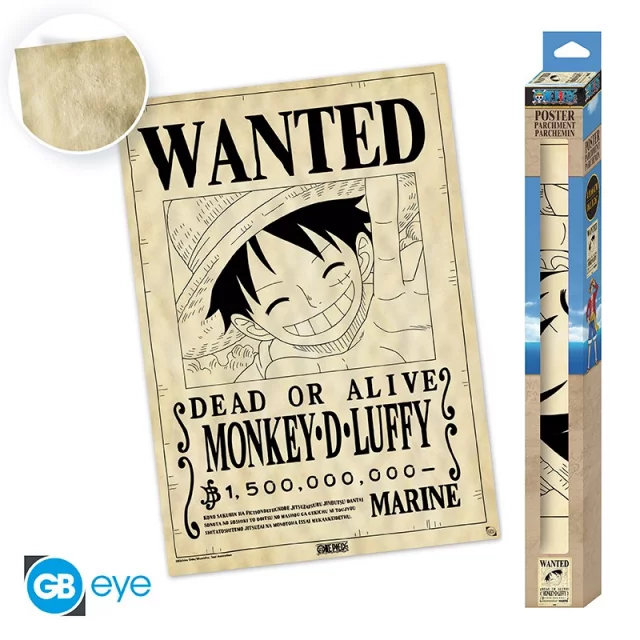 Plakát One Piece - Wanted Luffy dupl