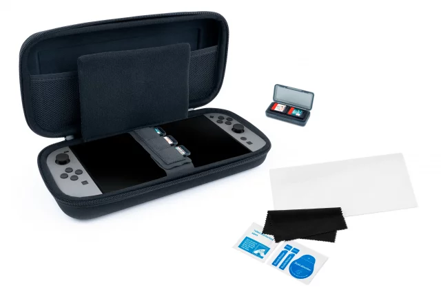 Sada příslušenství  pro Nintendo Switch - Switchpack 5 Black (cestovní pouzdro, ochranné sklo, pouzdro na herní karty) dupl