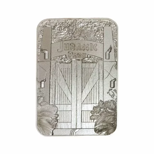 Przypinka kolekcjonerska Jurassic Park - Entrance Gates Ingot (posrebrzana) - Moneta