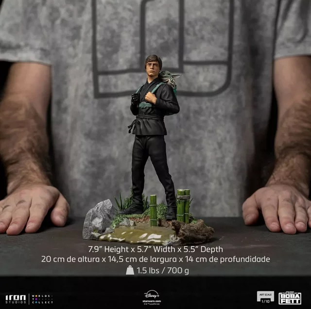 Figurka Star Wars: Księga Boby Fetta - Luke Skywalker i Grogu (Wersja Treningowa) Art Scale 1/10 (Iron Studios)