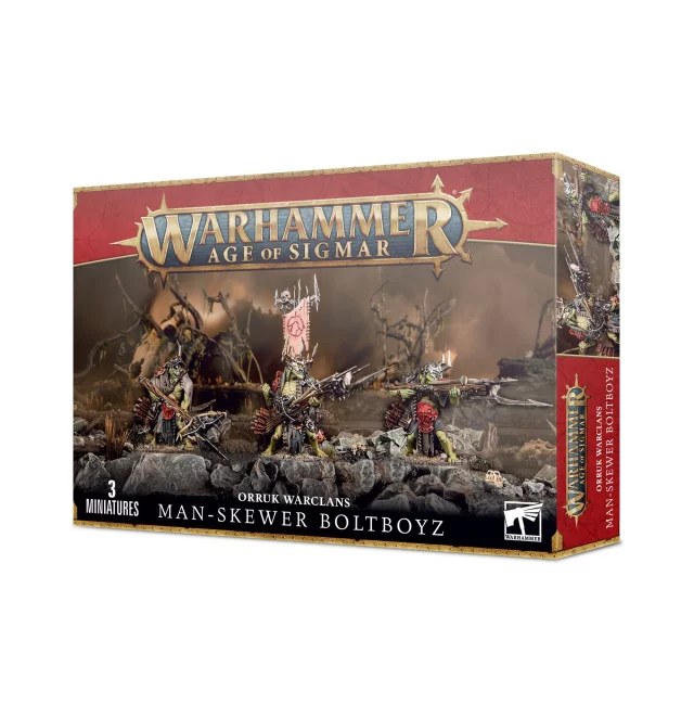 W-AOS: Orruk Warclans - Man-Skewer Boltboyz (3 figurky)