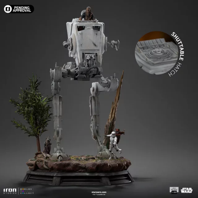 Statuetka Star Wars - AT-ST & Chewbacca (Iron Studios)