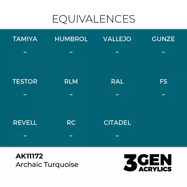 AK 3Gen (Archaic Turquoise - Acrylic) - farba bazowa, archaiczny turkus - AK-Interactive
