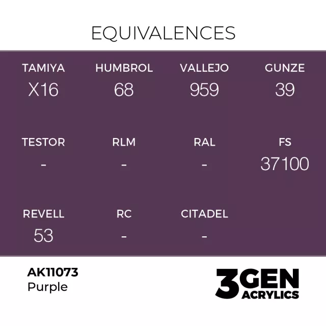AK 3Gen (Purple - Acrylic) - farba bazowa, fiolet - AK-Interactive