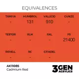 AK 3Gen (Cadmium Red - Acrylic) - farba bazowa, czerwień kadmowa - AK-Interactive
