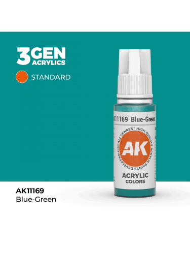 AK 3Gen (Blue-Green - Acrylic) - farba bazowa, niebiesko-zielony