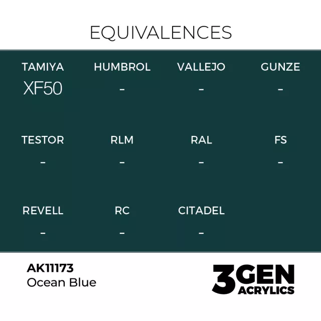 AK 3Gen (Ocean Blue - Acrylic) - farba bazowa, błękit oceaniczny - AK-Interactive