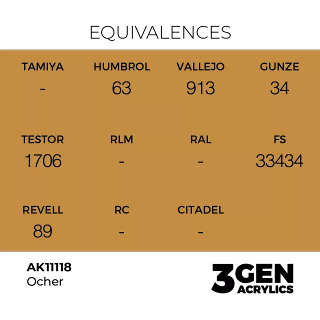 AK 3Gen (Ocher - Acrylic) - farba bazowa, ochra - AK-Interactive