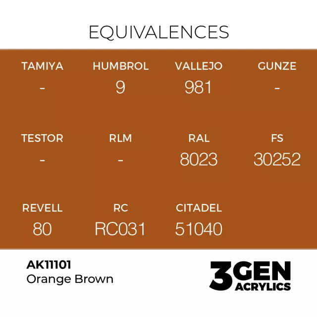 AK 3Gen (Orange Brown - Acrylic) - farba bazowa, pomarańczowo-brązowy - AK-Interactive