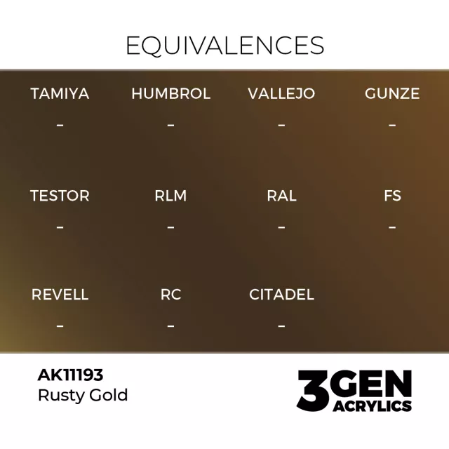 AK 3Gen (Rusty Gold - Metallic) - farba bazowa, patynowane złoto - AK-Interactive