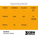 AK 3Gen (Volcanic Yellow - Acrylic) - farba bazowa, wulkaniczny żółty - AK-Interactive