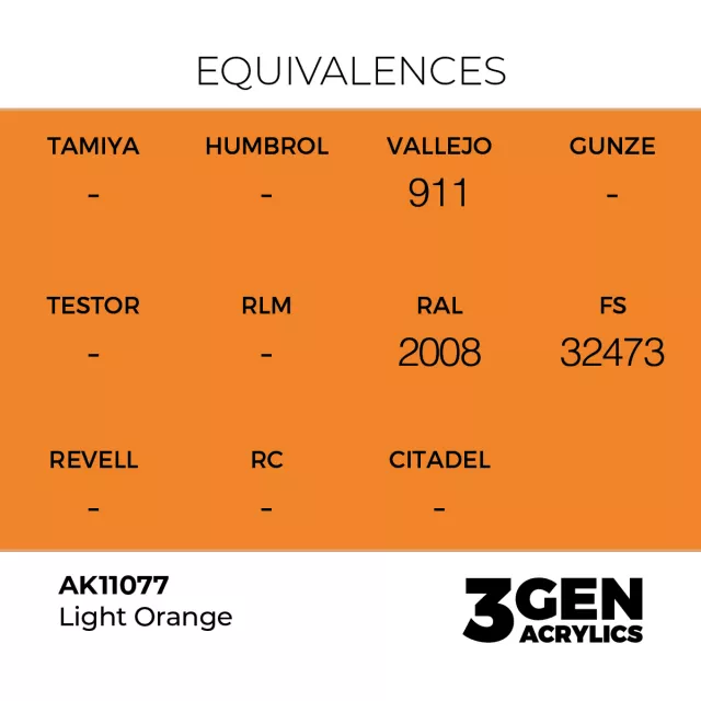 AK 3Gen (Light Orange - Acrylic) - farba bazowa, jasnopomarańczowy - AK-Interactive