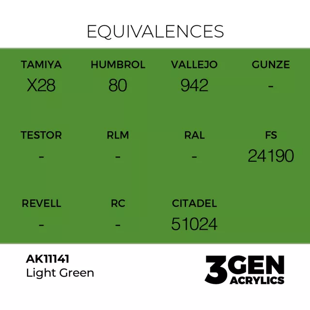AK 3Gen (Light Green - Acrylic) - farba bazowa, jasnozielony - AK-Interactive