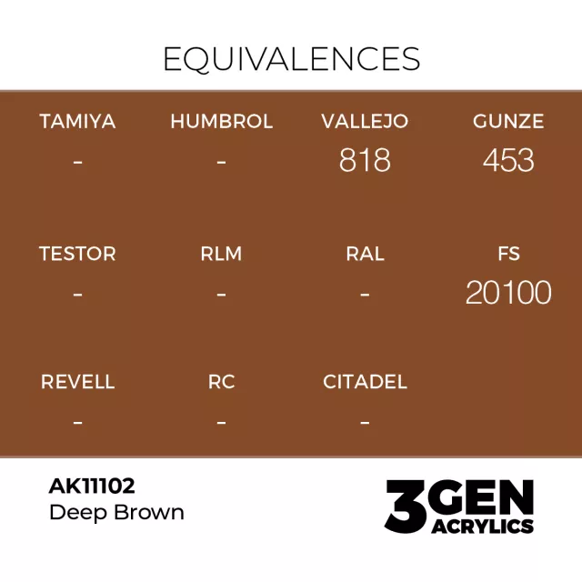AK 3Gen (Deep Brown - Intense) - farba bazowa, głęboki brązowy - AK-Interactive