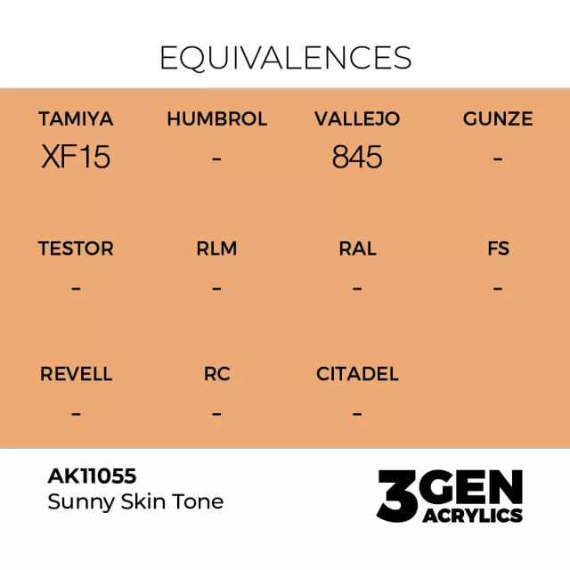 AK 3Gen (Sunny Skin Tone - Acrylic) - farba bazowa, ciepły odcień skóry - AK-Interactive
