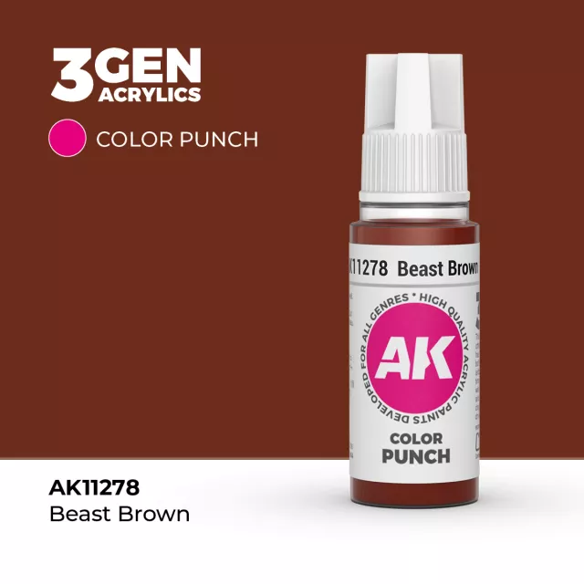 AK 3Gen (Beast Brown - Punch) - farba bazowa, ciemnobrązowy - AK-Interactive