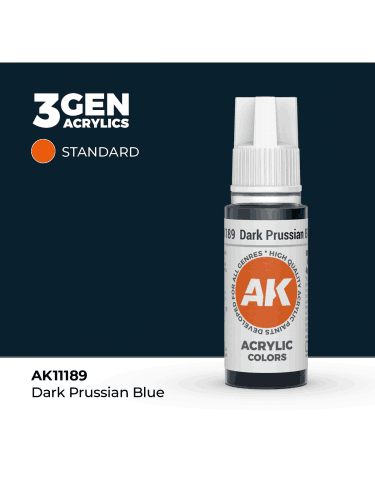 AK 3Gen (Dark Prussian Blue - Acrylic) - farba bazowa, ciemny błękit pruski