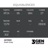 AK 3Gen (Dark Grey - Acrylic) - farba bazowa, ciemnoszary - AK-Interactive