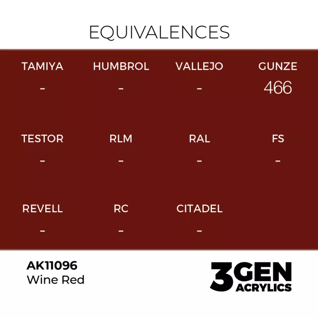 AK 3Gen (Wine Red - Acrylic) - farba bazowa, bordowy - AK-Interactive