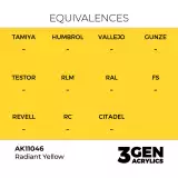 AK 3Gen (Radiant Yellow - Acrylic) - farba bazowa, promienny żółty - AK-Interactive