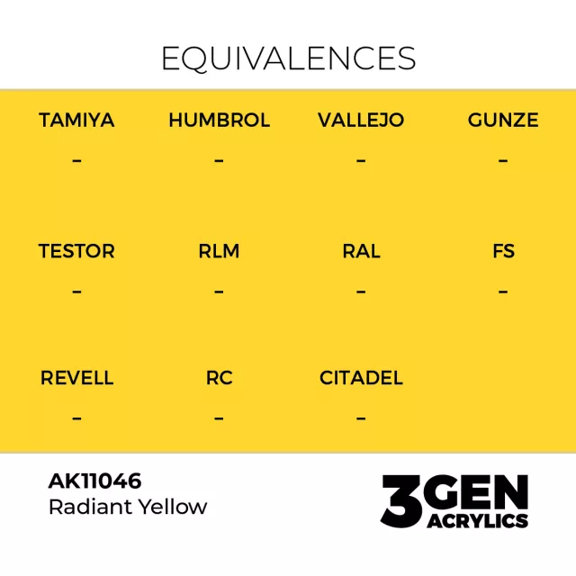 AK 3Gen (Radiant Yellow - Acrylic) - farba bazowa, promienny żółty - AK-Interactive