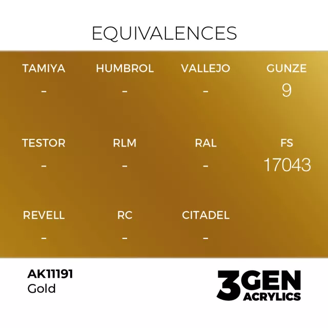 AK 3Gen (Gold - Metallic) - farba bazowa, złoty - AK-Interactive