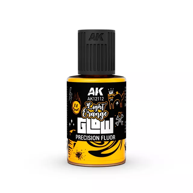 Farba kryjąca AK - Light Orange Glow Precision Fluor (jasnopomarańczowa) - AK-Interactive