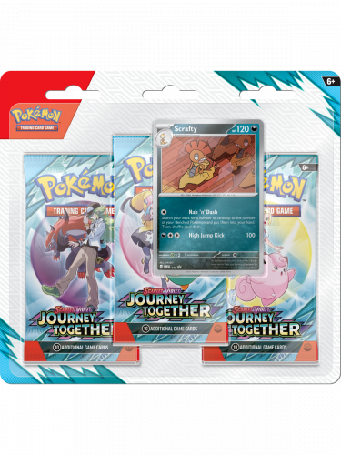 Gra karciana Pokémon TCG: Scarlet & Violet - Journey Together 3-Pack Blister booster (Scrafty)