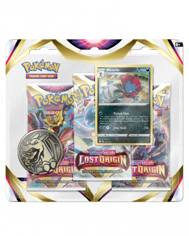 Gra karciana Pokemon TCG: Sword & Shield Lost Origin - 3-pack Blister Booster (Weavile)
