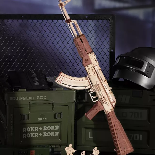 Zestaw konstrukcyjny - AK-47 Karabinek automatyczny (drewno) - Robotime