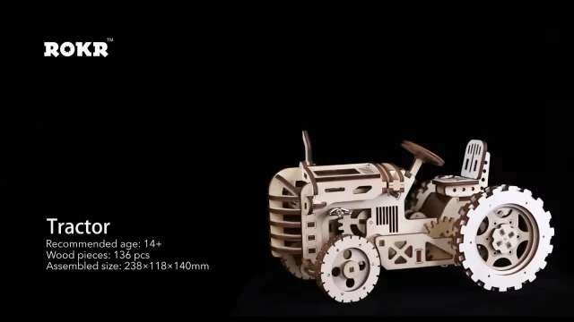 3D Puzzle Movement Assembled Wooden Tractor - LK401 NEW