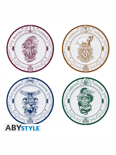 Talerze Harry Potter - Hogwarts Houses (zestaw 4szt.)