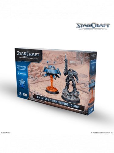 Gra planszowa StarCraft - Tabletop Miniature Game - Jim Raynor & Point Defense Drone - Hero Expansion Set (2 figurki)
