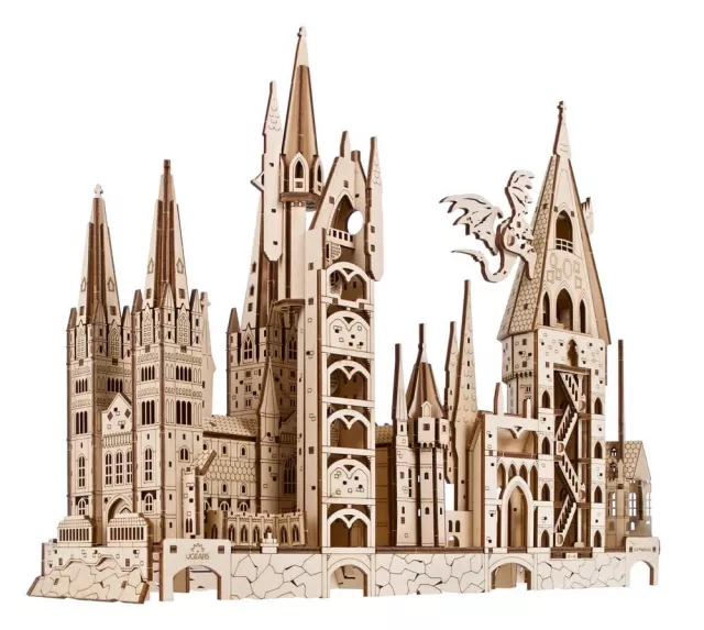 Zestaw konstrukcyjny Harry Potter - Hogwarts Castle (drewniany) - Ugears - Wooden 3D Puzzles