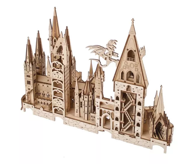 Zestaw konstrukcyjny Harry Potter - Hogwarts Castle (drewniany) - Ugears - Wooden 3D Puzzles