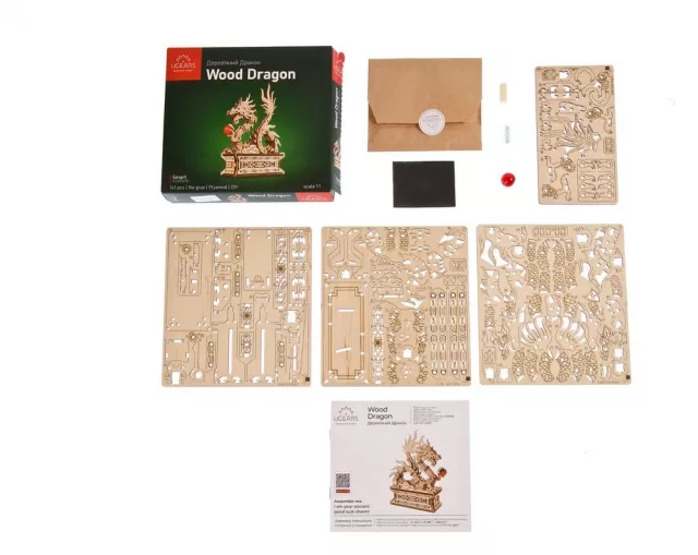 Zestaw konstrukcyjny Ugears - Wood Dragon (drewniany) - Wykonane z drewna