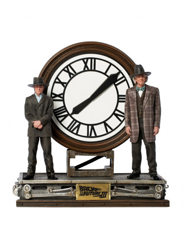 Statuetka Back to the Future III - Marty and Doc at the Clock Deluxe Art Scale 1/10 (Żelazne Studia)