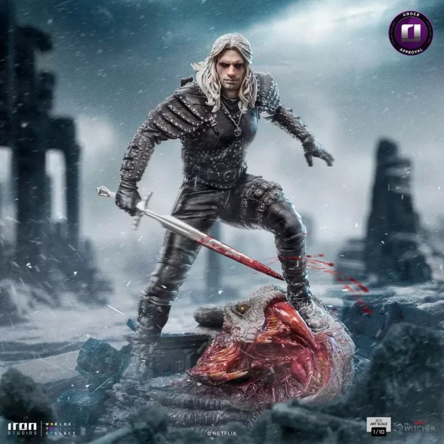 Soška Zaklínač - Geralt of Rivia BDS Art Scale Statue 1/10 20 cm (Netflix, Iron Studios)