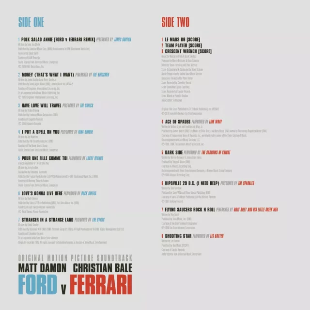 Oficjalny soundtrack Ford v Ferrari (vinyl) - Płyta winylowa