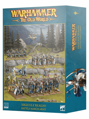 Warhammer The Old World - High Elf Realms - Battle March Army (23 figurki)