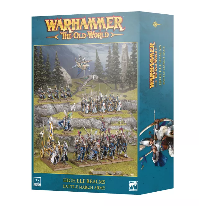 Warhammer The Old World - High Elf Realms - Battle March Army (23 figurki) - Warhammer: Old World