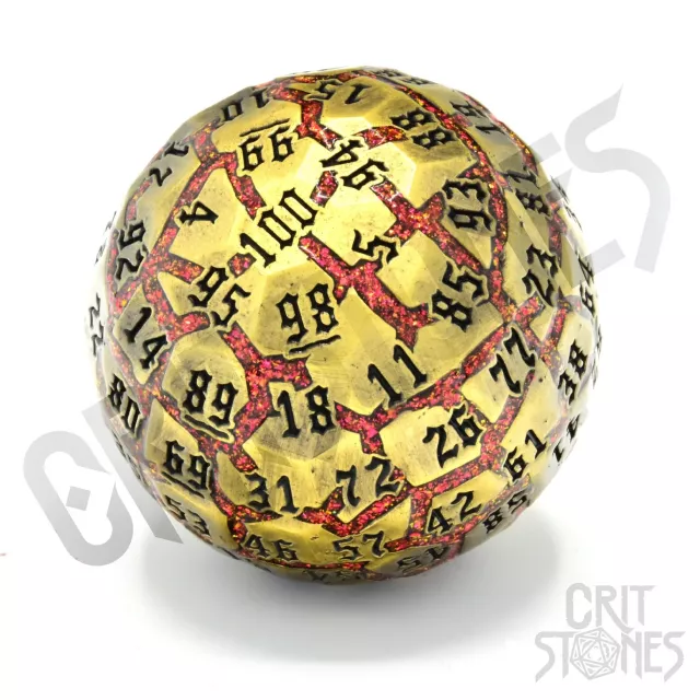 Kość Lava Orb - Metal D100 - Kości do gry