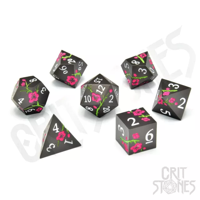 Kości Nighttime Blossom Metal - RPG Dice Set (7 szt.)