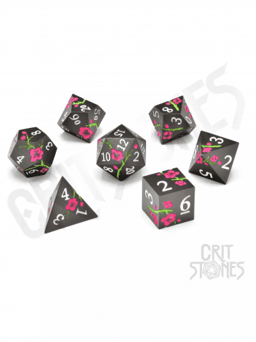 Kości Nighttime Blossom Metal - RPG Dice Set (7 szt.)