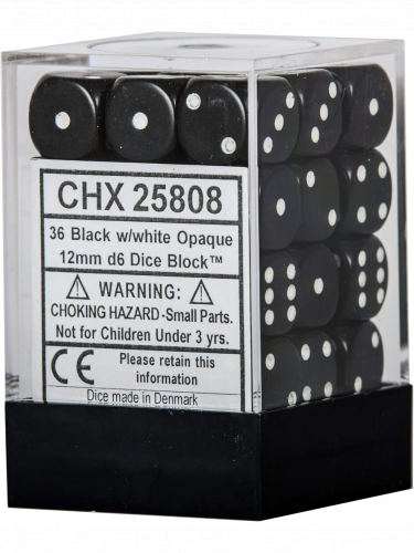 Kości Opaque - Black (36 szt.)